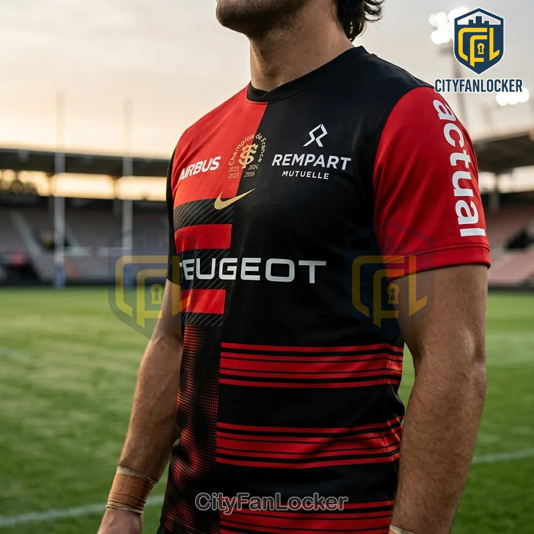 Stade Toulousain 2026 French Champions Performance Rugby T-Shirt
