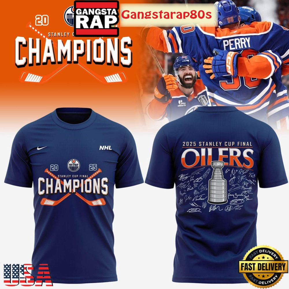 Stanley Cup 2025 Champions Edmonton Oilers All Over Print Hoodie T-Shirt