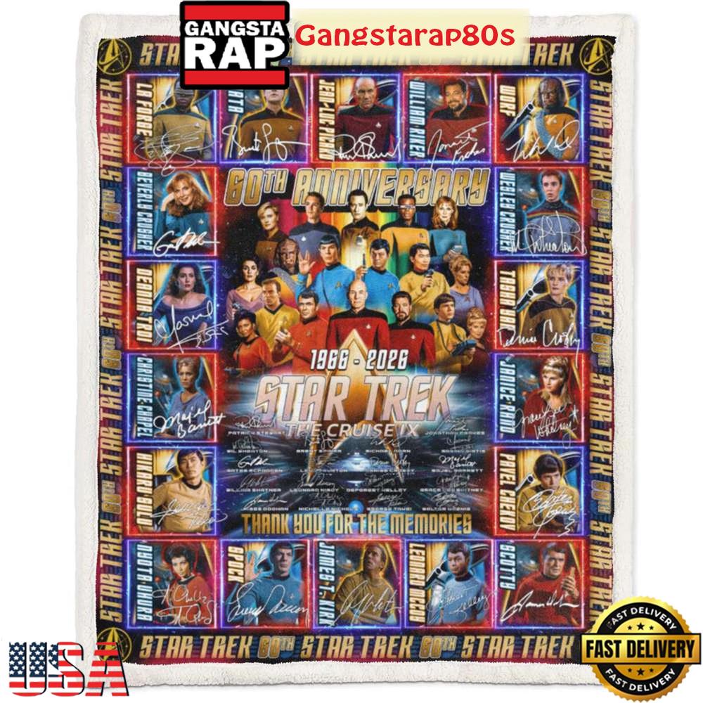 Star Trek 60th Anniversary 1966 2026 Memories Fleece Blanket Quilt