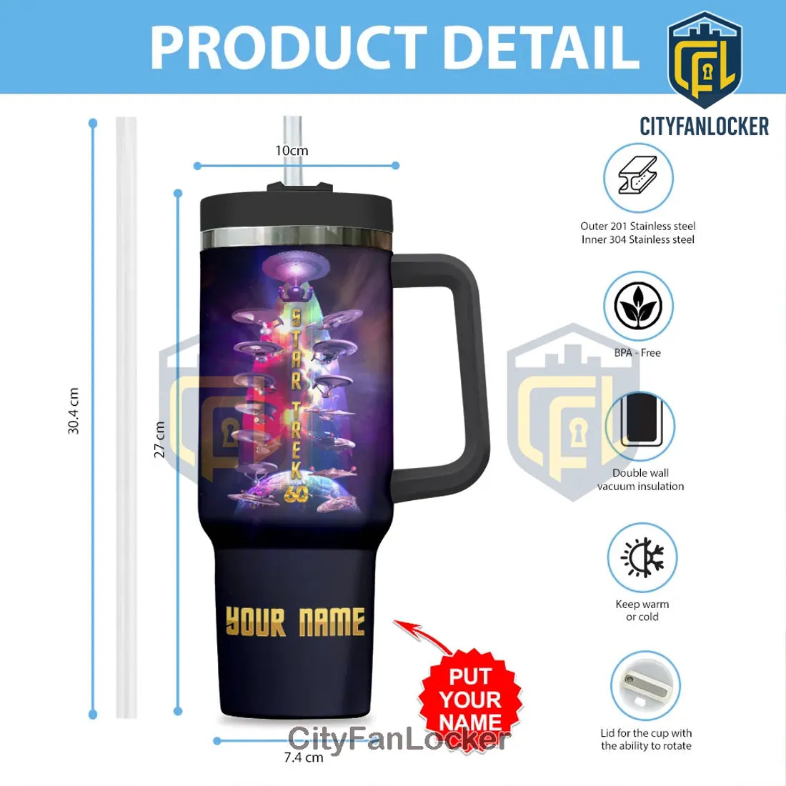 Star Trek 60th Anniversary Personalized Original Series 40oz Tumbler