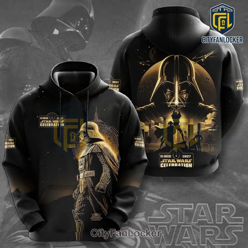 Star Wars 2027 Celebration Los Angeles Darth Vader Gold T-Shirt