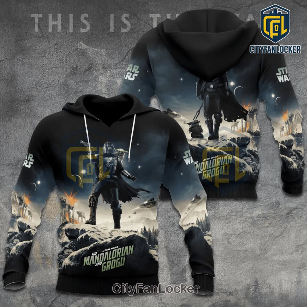 Star Wars Mandalorian Grogu Epic Scene Hoodie