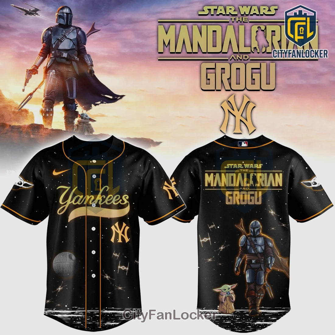 Star Wars Mandalorian Grogu Yankees Limited Edition Baseball Jersey