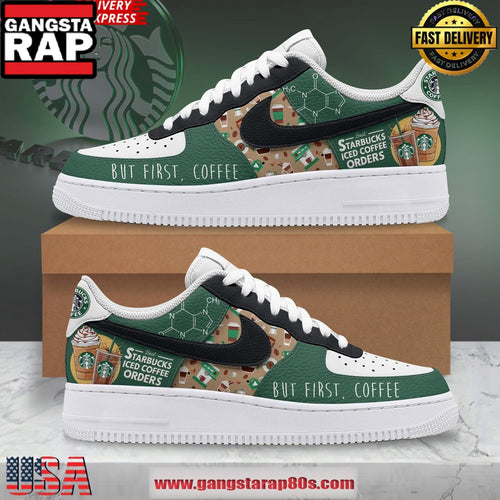 Starbucks But First Coffee Limited Edition Air Force 1 Shoes Running Sneakers