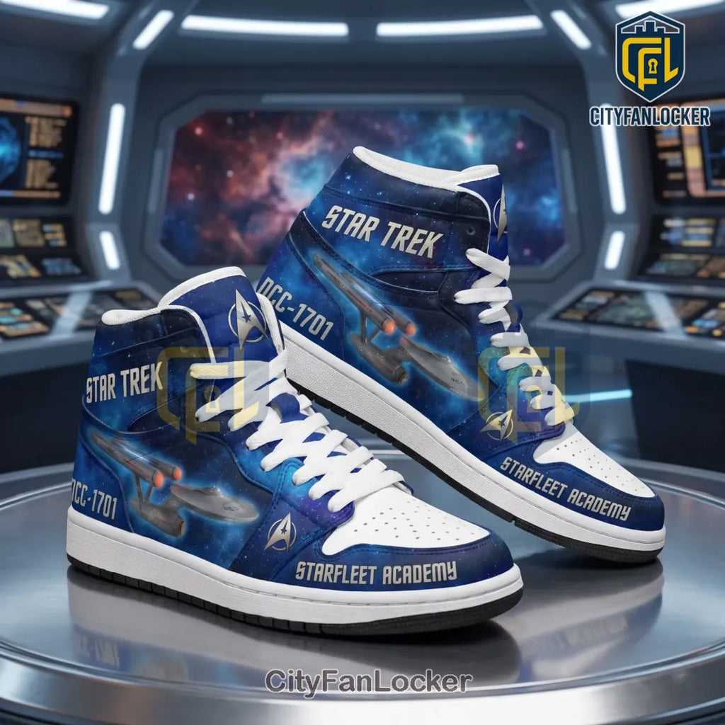 Starfleet Academy Space Galaxy Air Jordan High Top Sneakers