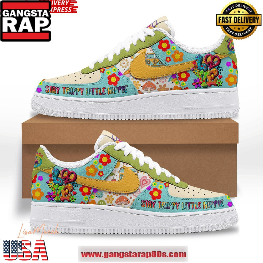 Stay Trippy Little Hippie Limited Air Force 1 Running Sneakers Shoes