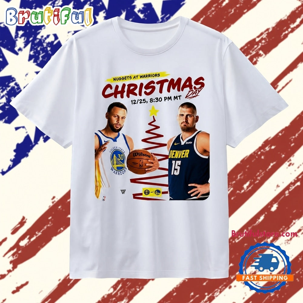 Stephen Curry and Nikola Jokic Nuggets at Warriors Christmas Day Game T Shirt