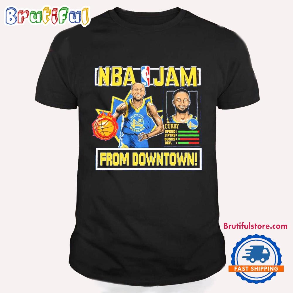 Stephen Curry Golden State Warriors From Downtown NBA Jam T Shirt