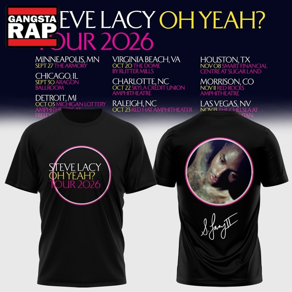 Steve Lacy Oh Yeah Tour 2026 Limited Edition Signature Hoodie T-Shirt