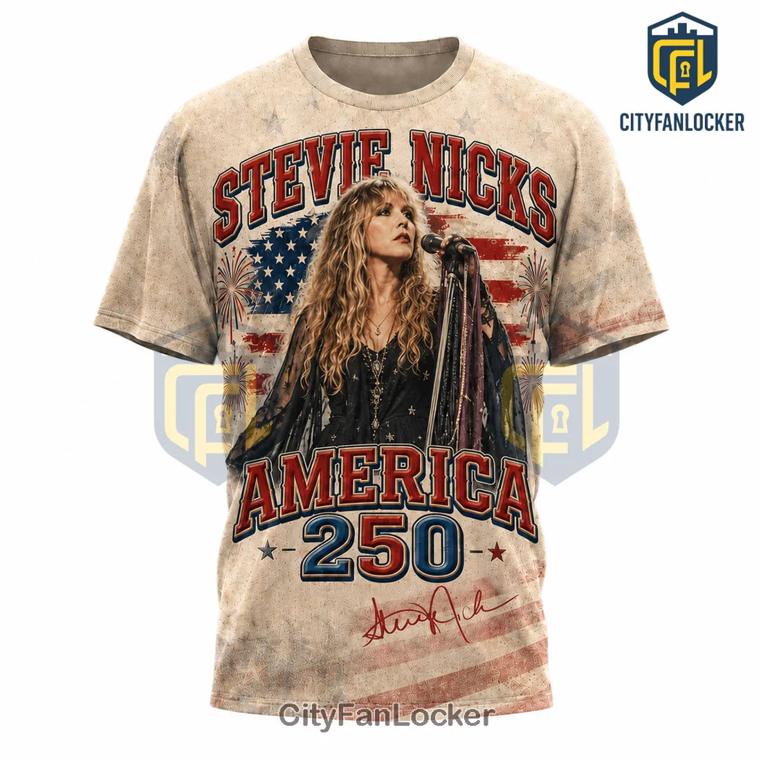 Stevie Nicks America 250 Music US Flag Vintage Collectible Graphic T-Shirt