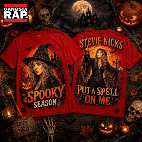 Stevie Nicks Witch Hat Orange Moon Spooky Season 3D Shirt , Music Trending 3D Shirt
