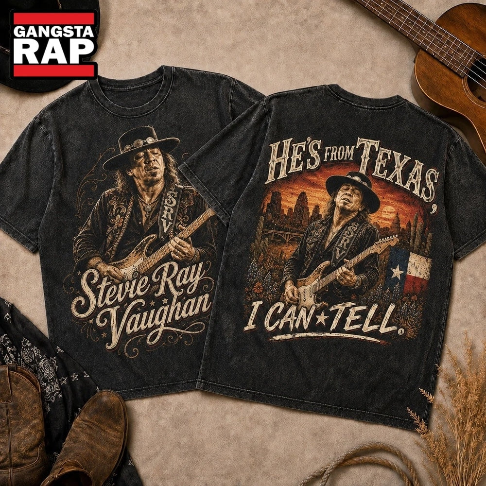 Stevie Ray Vaughan Vintage Sunset Texas Flag Graphic 3D Shirt
