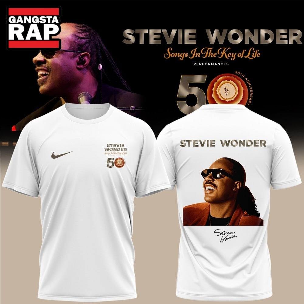 Stevie Wonder Songs in the Key of Life Performances 50th Anniversary Signed 3D Shirt