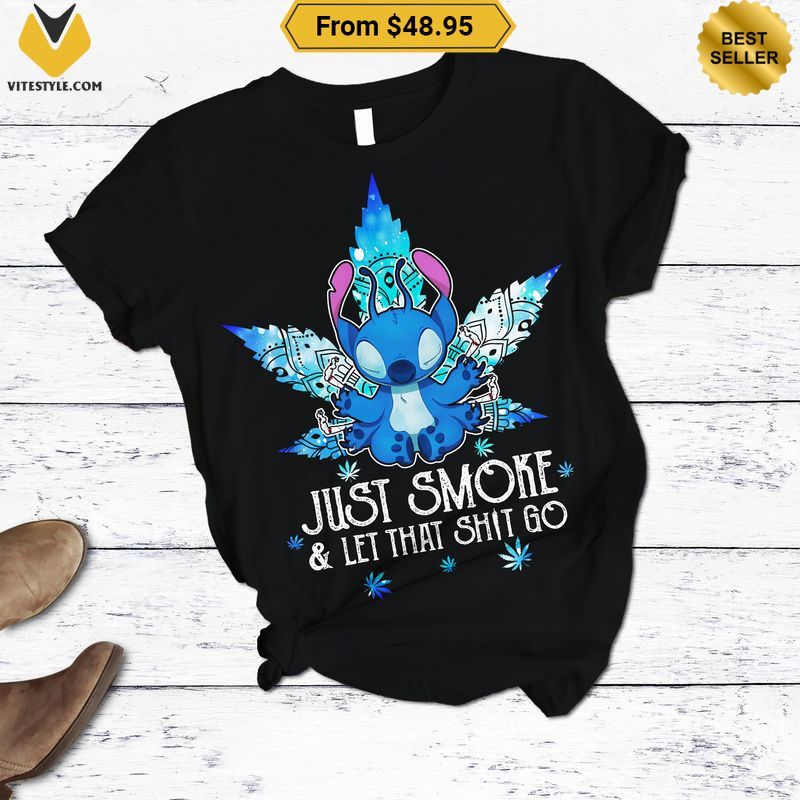 Stitch Just Smoke Let That Shit Go Weed Pajamas Set