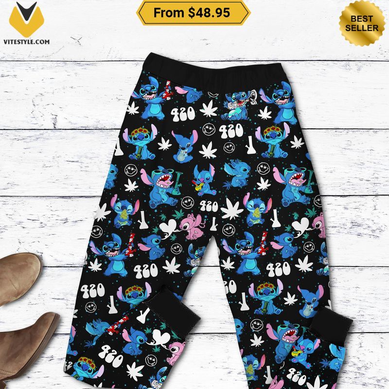 Stitch Just Smoke Let That Shit Go Weed Pajamas Set