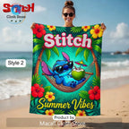 Stitch Lilo Disney Tropical Summer Beach Absorbent Vacation Beach Towel