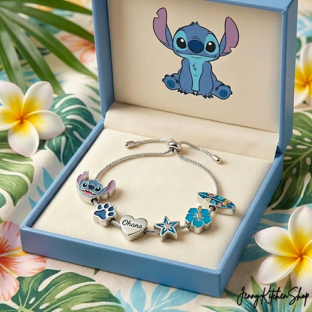 Stitch Ohana Adjustable Charm Bracelet Gift Set
