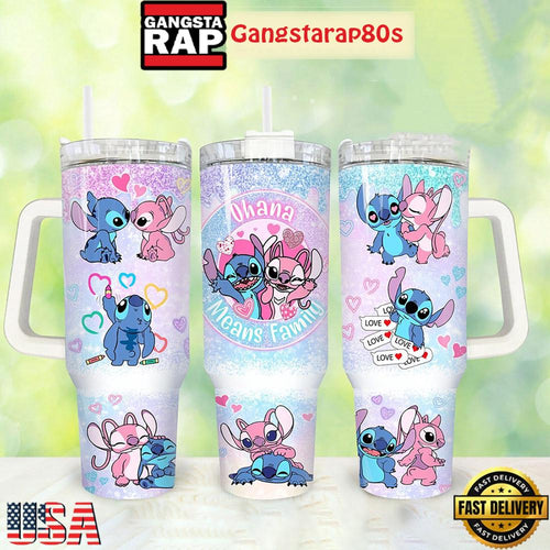 Stitch Ohana Means Family Tumbler Cup 40oz