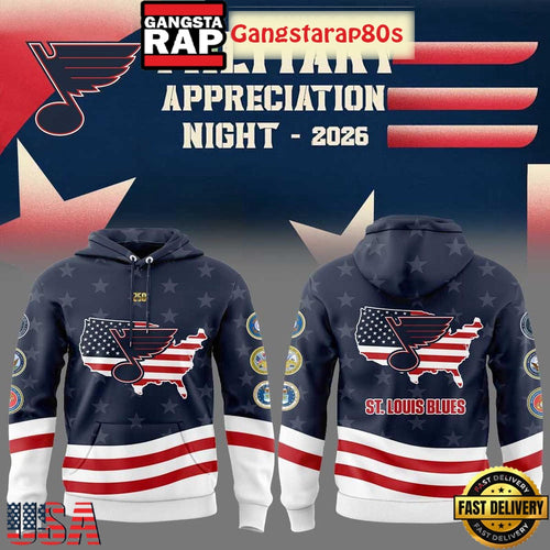 St.Louis Blues Military Appreciation 2026 Unisex Hoodie