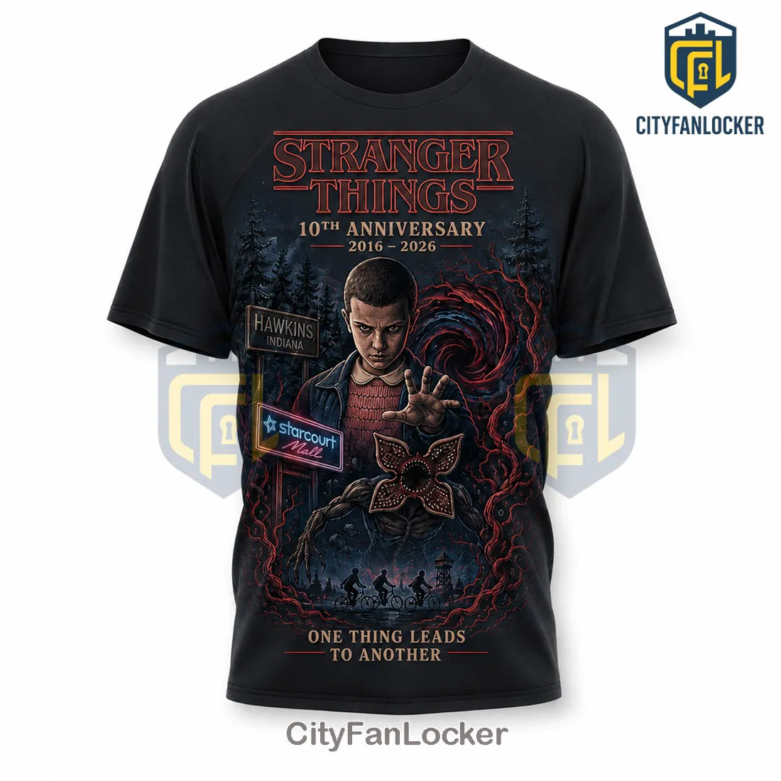 Stranger Things 10th Anniversary 2016-2026 T-Shirt