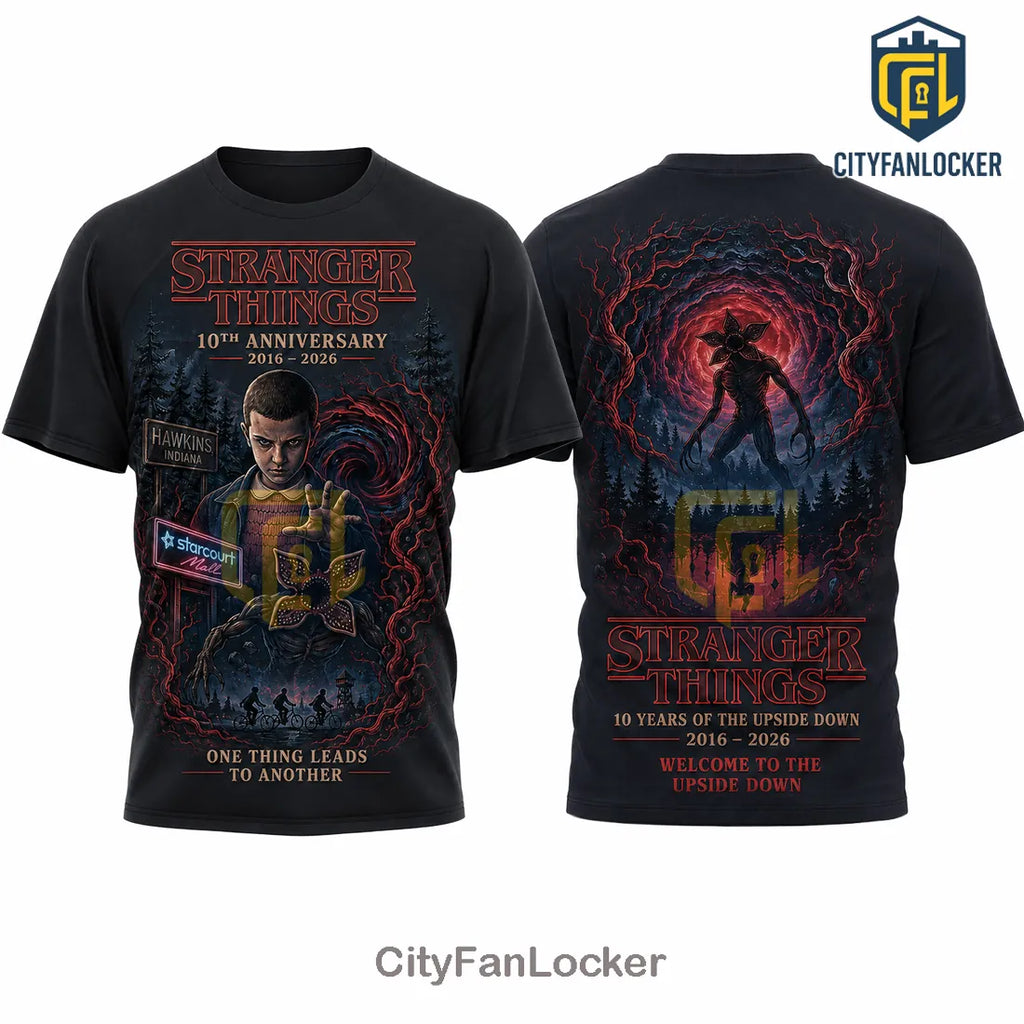 Stranger Things 10th Anniversary 2016-2026 T-Shirt