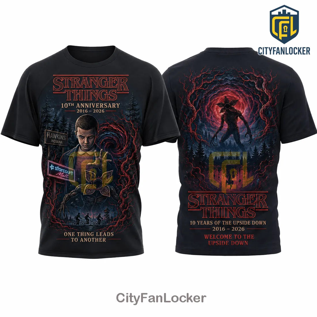 Stranger Things 10th Anniversary 2016-2026 T-Shirt