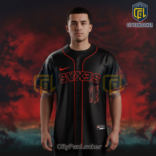 Stranger Things Texas Rangers Baseball Jersey 2025