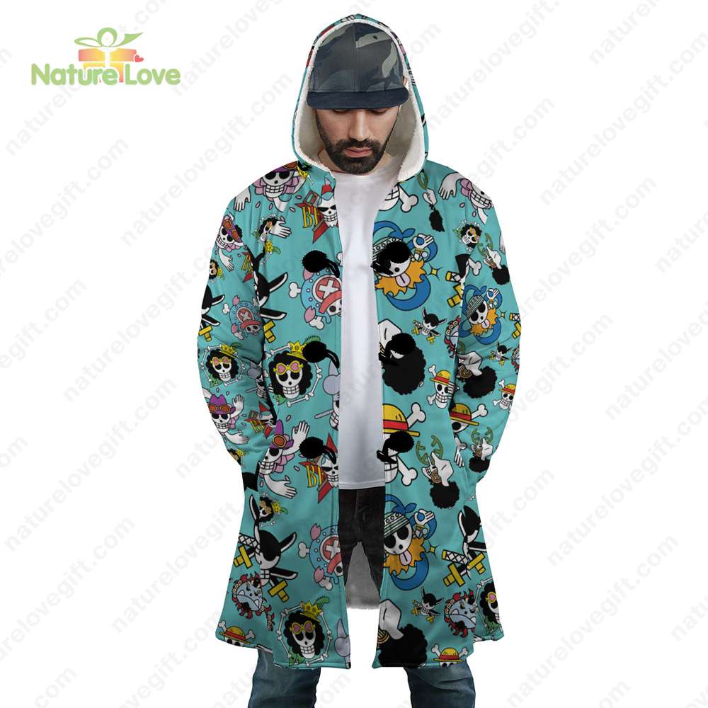 Straw Hats Jolly Roger One Piece Shirt Anime Hooded Cloak Coat