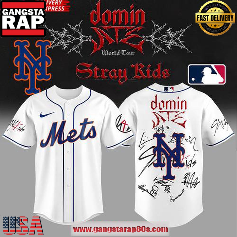 Stray Kids x New York Mets Dominate World Tour Baseball Jersey Shirt