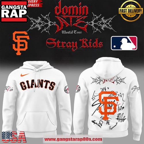 Stray Kids x San Francisco Giants Dominate World Tour Signature All Over Print Hoodie