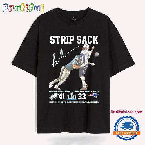 Strip Sack Graham Philadelphia Eagles 41 33 New England Patriots T Shirt