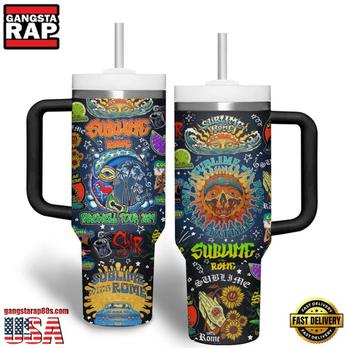 Sublime with Rome Music Custom Stanley Quencher 40oz Stainless Steel Tumbler