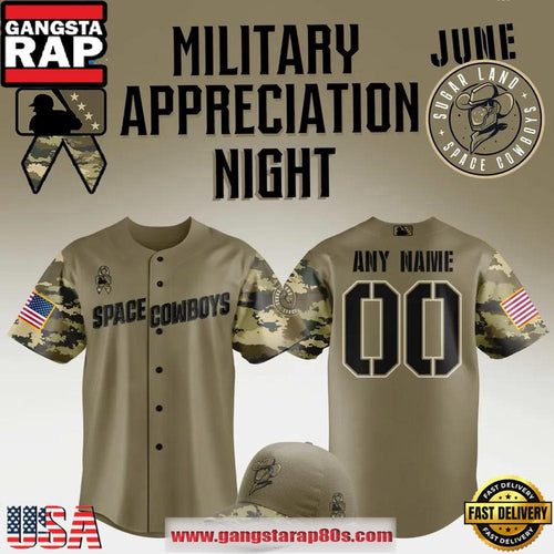 Sugar Land Space Cowboys Military Appreciation Night Limited Edition Custom Baseball Jersey Shirt