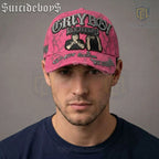 Suicideboys Grey Boy Pink Lightning 3D Embroidered Baseball Cap