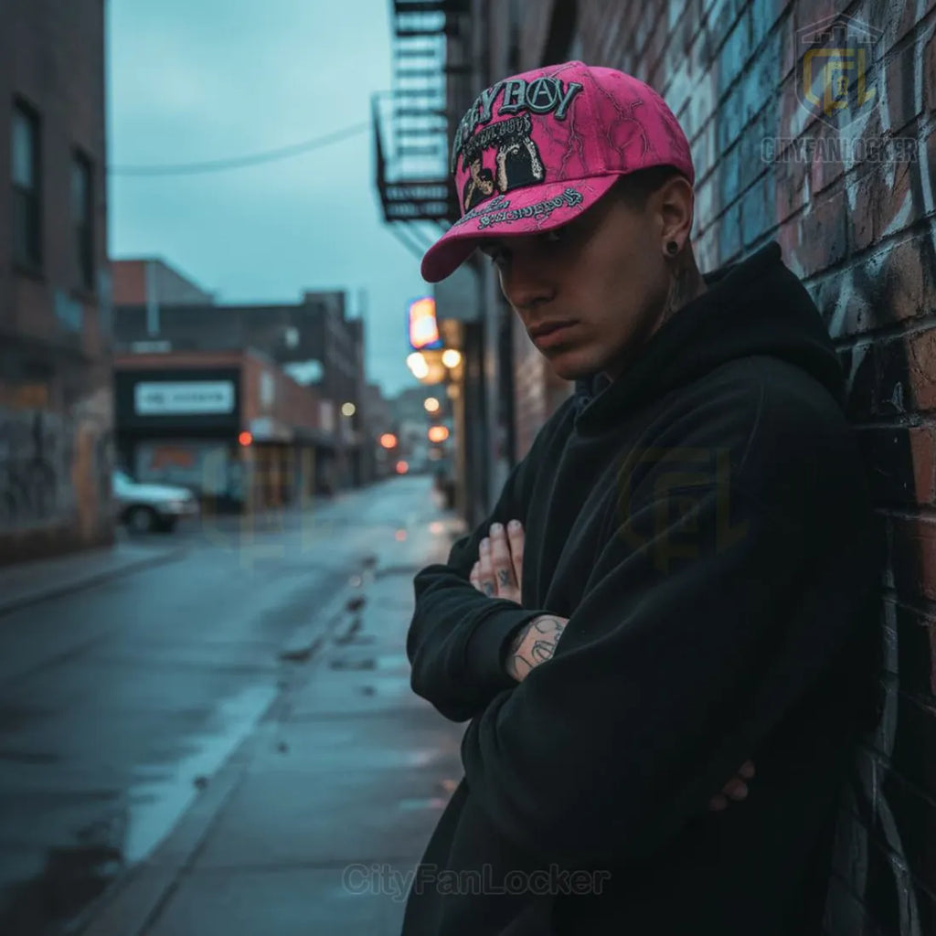 Suicideboys Grey Boy Pink Lightning 3D Embroidered Baseball Cap