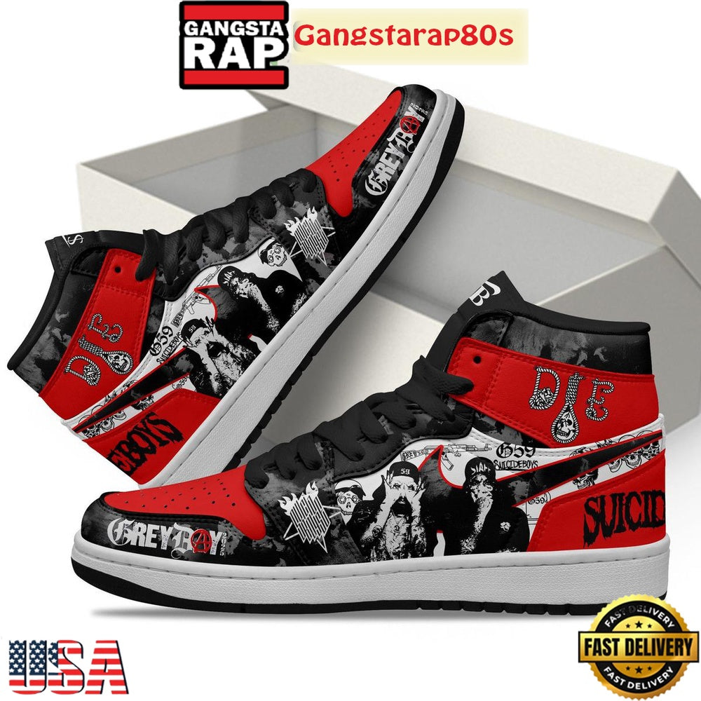 Suicideboys Grey Day Black Red 2025 Air Jordan 1 Shoes Running Sneakers