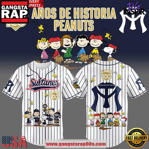 Sultanes Peanuts 100 Years LMB Special Baseball Jersey Shirt