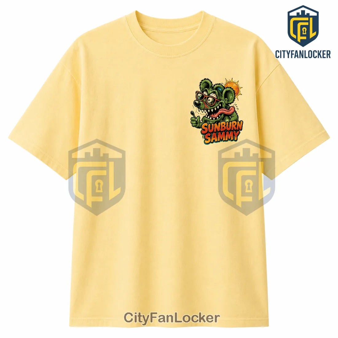 Sunburn Sammy Cartoon Mascot T-Shirt
