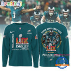 Super Bowl LIX 2025 Philadelphia Eagles Team Player Graphics Design Green Hoodie T-Shirt