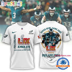 Super Bowl LIX 2025 Philadelphia Eagles Team Player Graphics Design White Hoodie T-Shirt