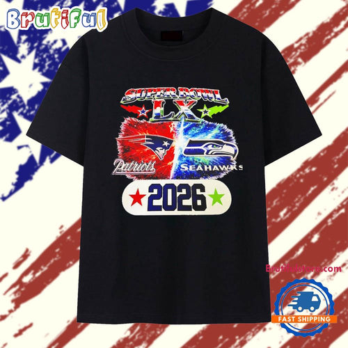 Super Bowl LX New England Patriots vs Seattle Seahawks 2026 logo T Shirt
