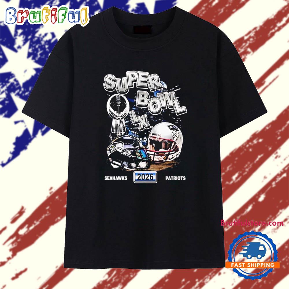 Super Bowl LX Seahawks vs Patriots helmets T Shirt