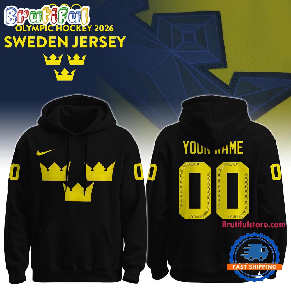 Sweden 2026 Olympic Hockey Limited Edition Black Hoodie T-Shirt