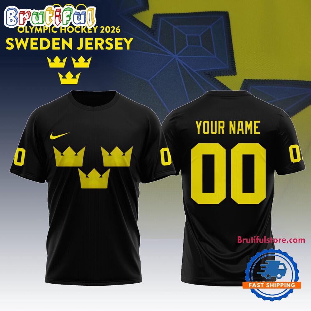 Sweden 2026 Olympic Hockey Limited Edition Black Hoodie T-Shirt