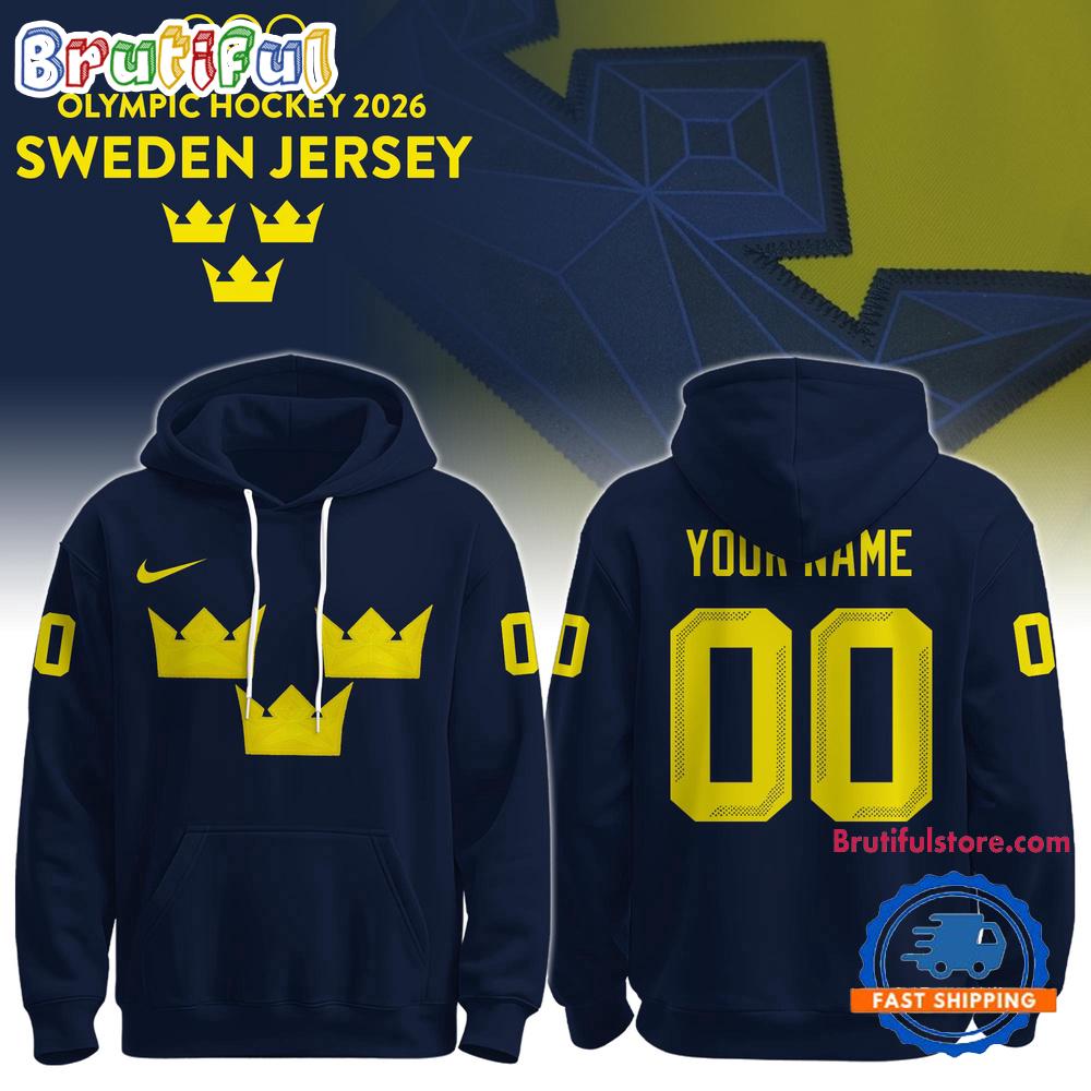 Sweden 2026 Olympic Hockey Limited Edition Navy Hoodie T-Shirt