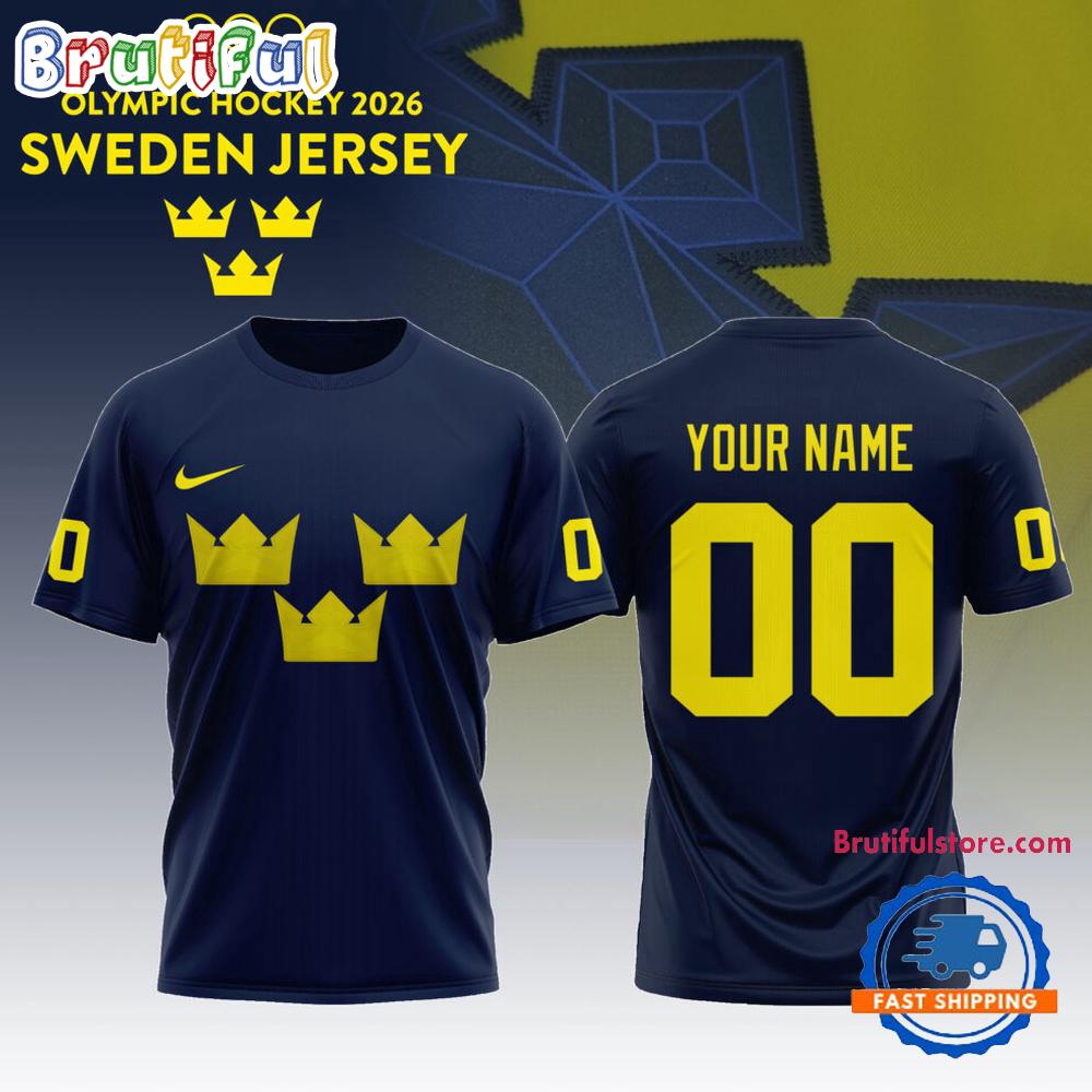 Sweden 2026 Olympic Hockey Limited Edition Navy Hoodie T-Shirt