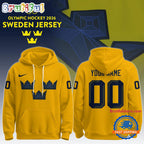 Sweden 2026 Olympic Hockey Limited Edition Yellow Hoodie T-Shirt