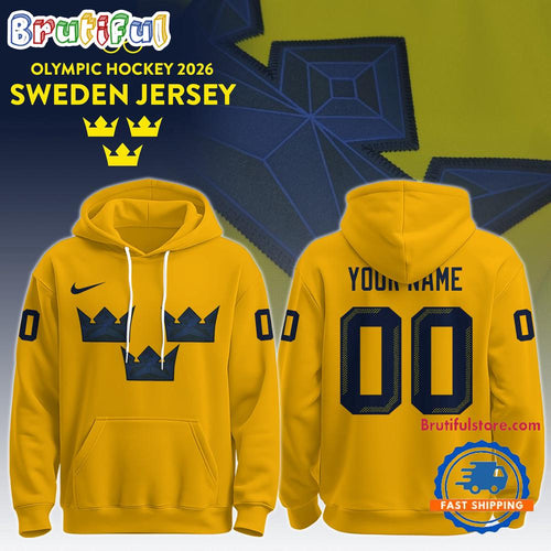 Sweden 2026 Olympic Hockey Limited Edition Yellow Hoodie T-Shirt