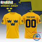 Sweden 2026 Olympic Hockey Limited Edition Yellow Hoodie T-Shirt