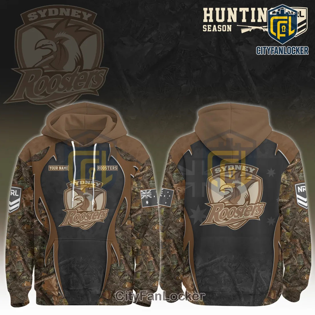 Sydney Roosters NRL Hunting Season Camo Limited Edition Hoodie
